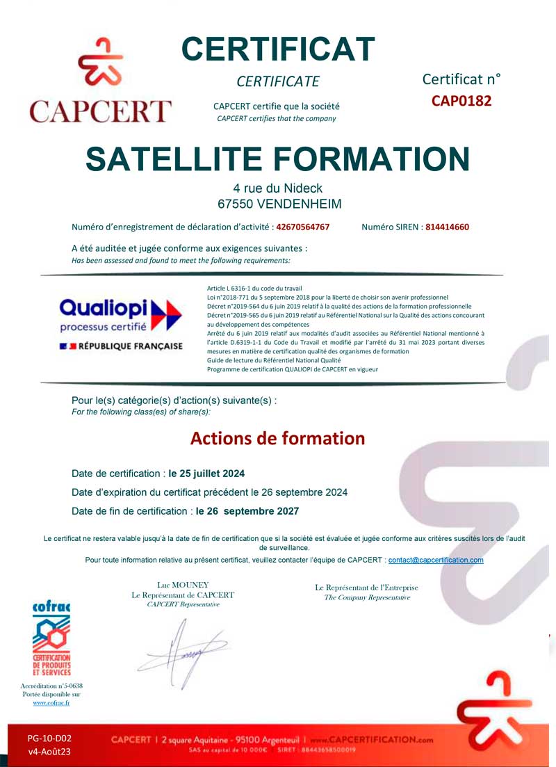 Certificat Qualiopi